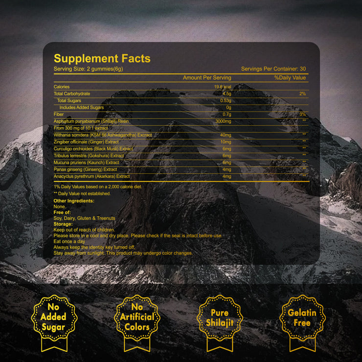 Premium naturel shilajit - 60 tablets of naturel energy
